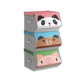 Aufbewahrungsboxen 3er Set Panda-, Bär-, Schwein- Motive