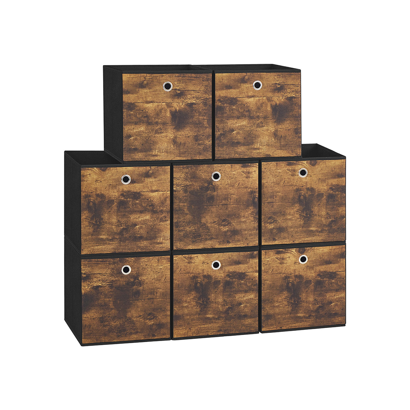 Aufbewahrungsbox 8er Set Stoffbox 30 x 30 x 30 cm vintagebraun-schwarz