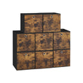 Aufbewahrungsbox 8er Set Stoffbox 33 x 33 x 33 cm vintagebraun-schwarz