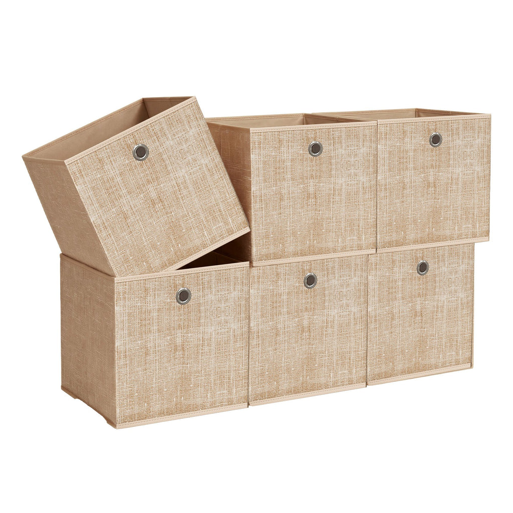 Aufbewahrungsbox, 6er Set, Ordnungsboxen aus Vliesstoff mit Griff