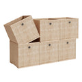 Aufbewahrungsbox, 6er Set, Ordnungsboxen aus Vliesstoff mit Griff