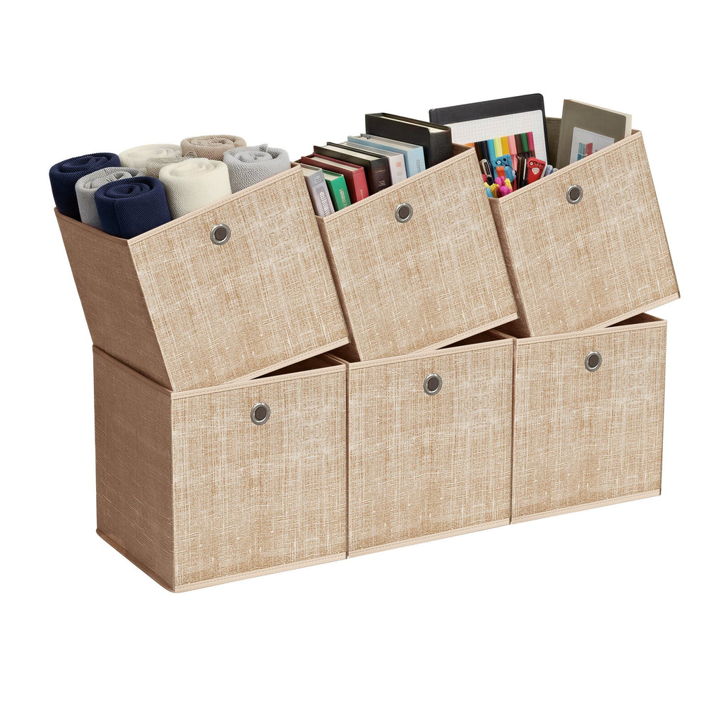 Aufbewahrungsbox, 6er Set, Ordnungsboxen aus Vliesstoff mit Griff