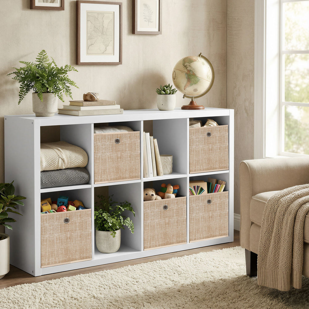 Aufbewahrungsbox, 6er Set, Ordnungsboxen aus Vliesstoff mit Griff