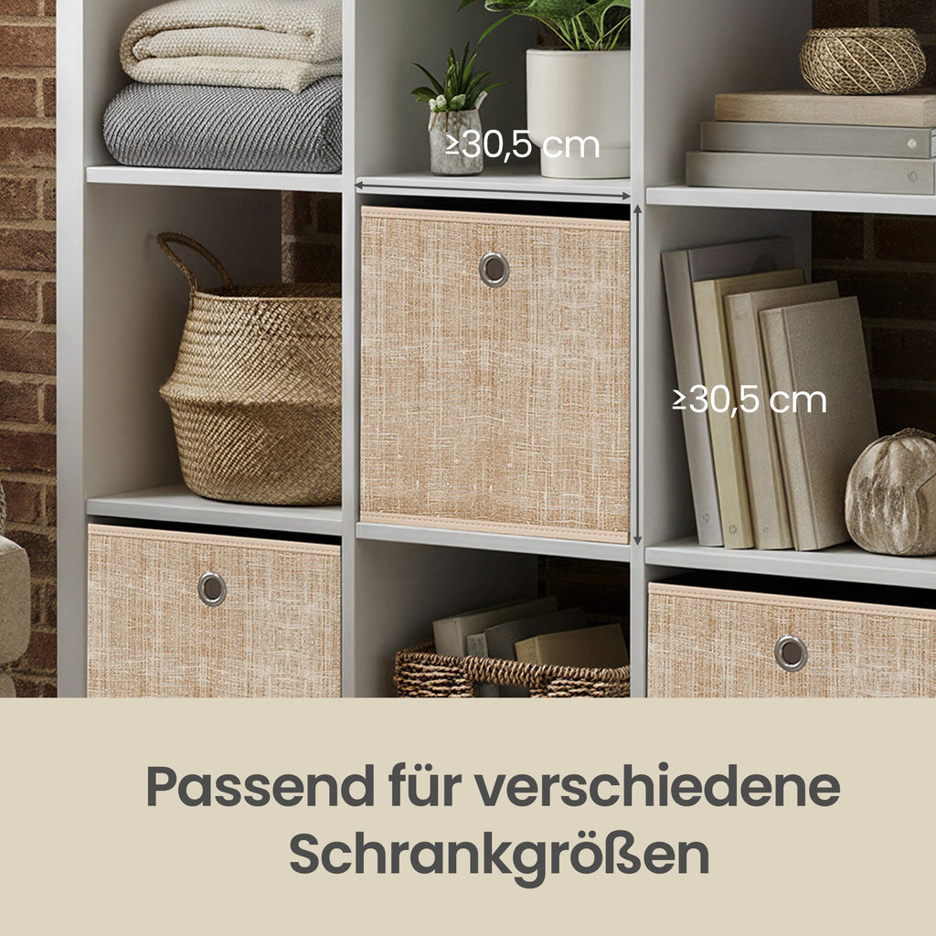 Aufbewahrungsbox, 6er Set, Ordnungsboxen aus Vliesstoff mit Griff