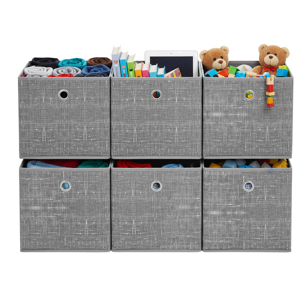 Ordnungsboxen, 6er Set, aus Vliesstoff mit Griff