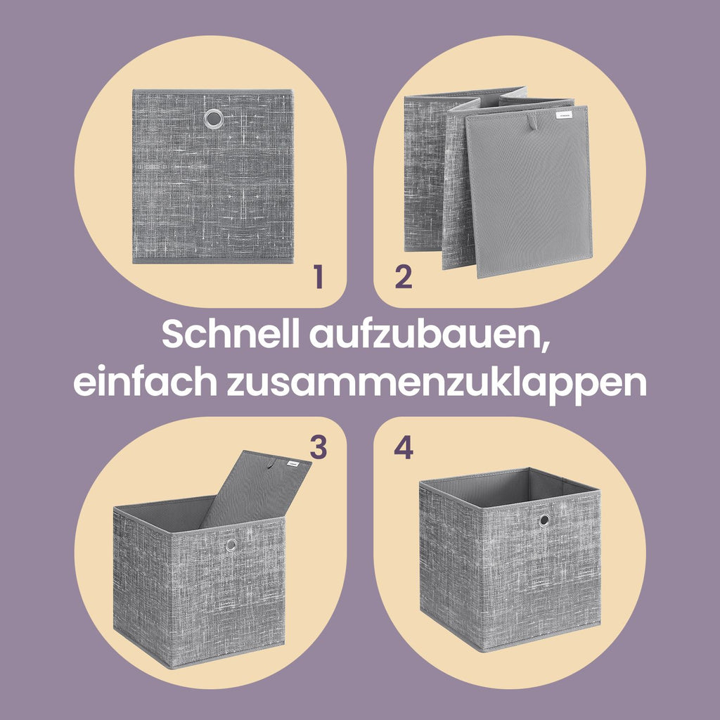 Ordnungsboxen, 6er Set, aus Vliesstoff mit Griff