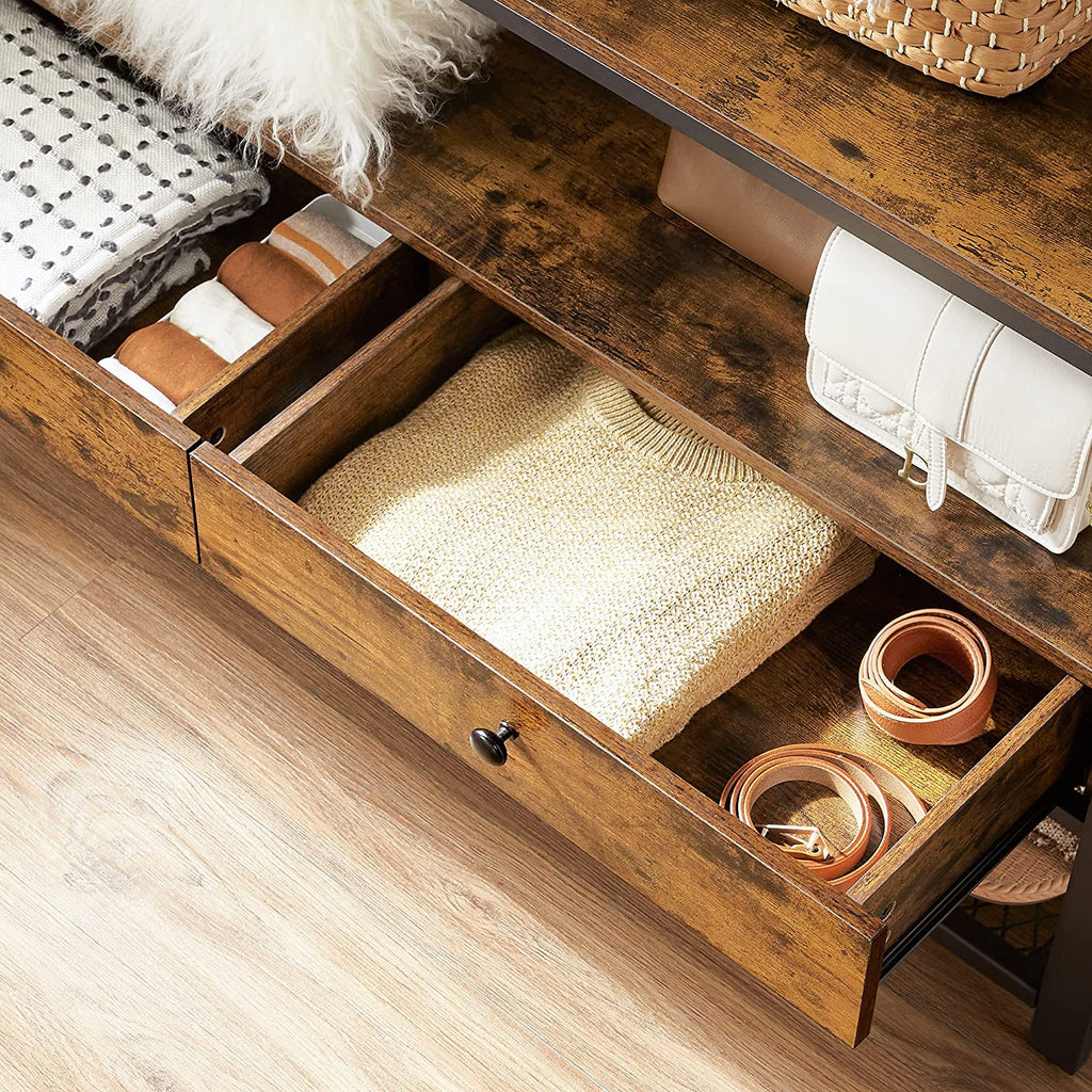 Kleiderschrank offen vintagebraun-schwarz