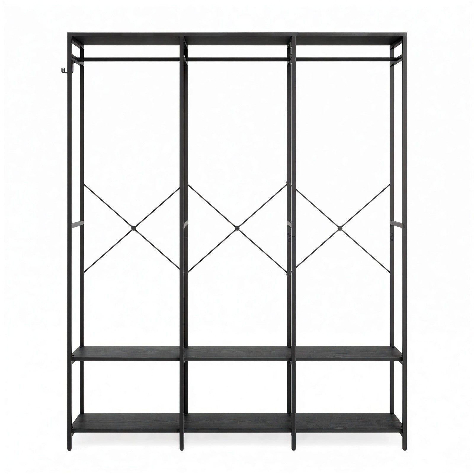 Kleiderständer, Garderobe mit Kleiderstange, Ablagen