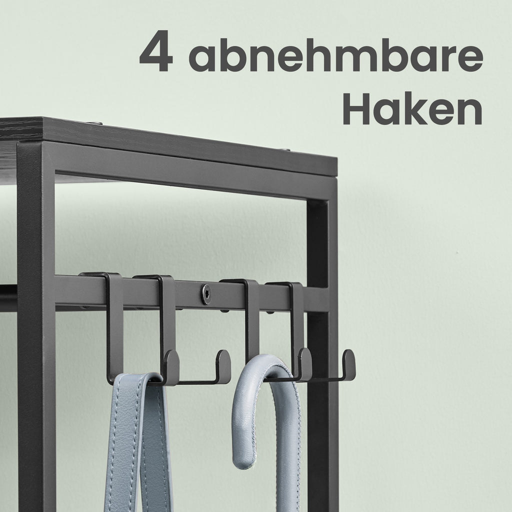 Kleiderständer, Garderobe mit Kleiderstange, Ablagen