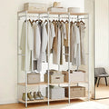Kleiderschrank offen mit Kleiderstange naturbeige