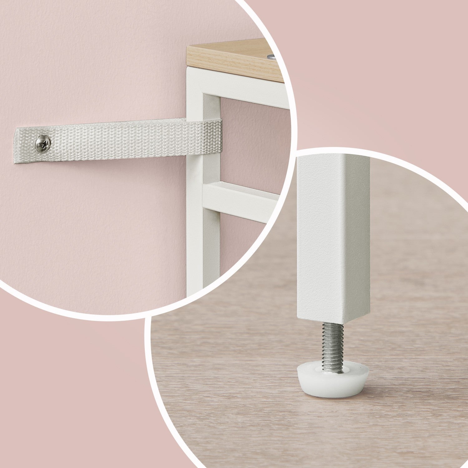 Kleiderschrank offen mit Kleiderstange naturbeige