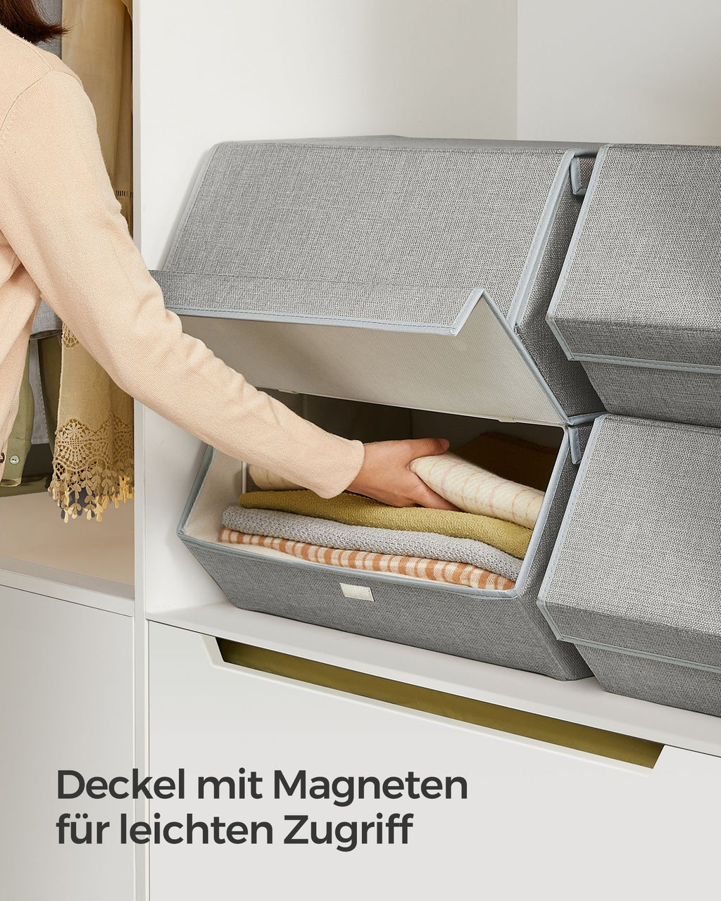 Aufbewahrungsbox mit Deckel Bücher taubengrau