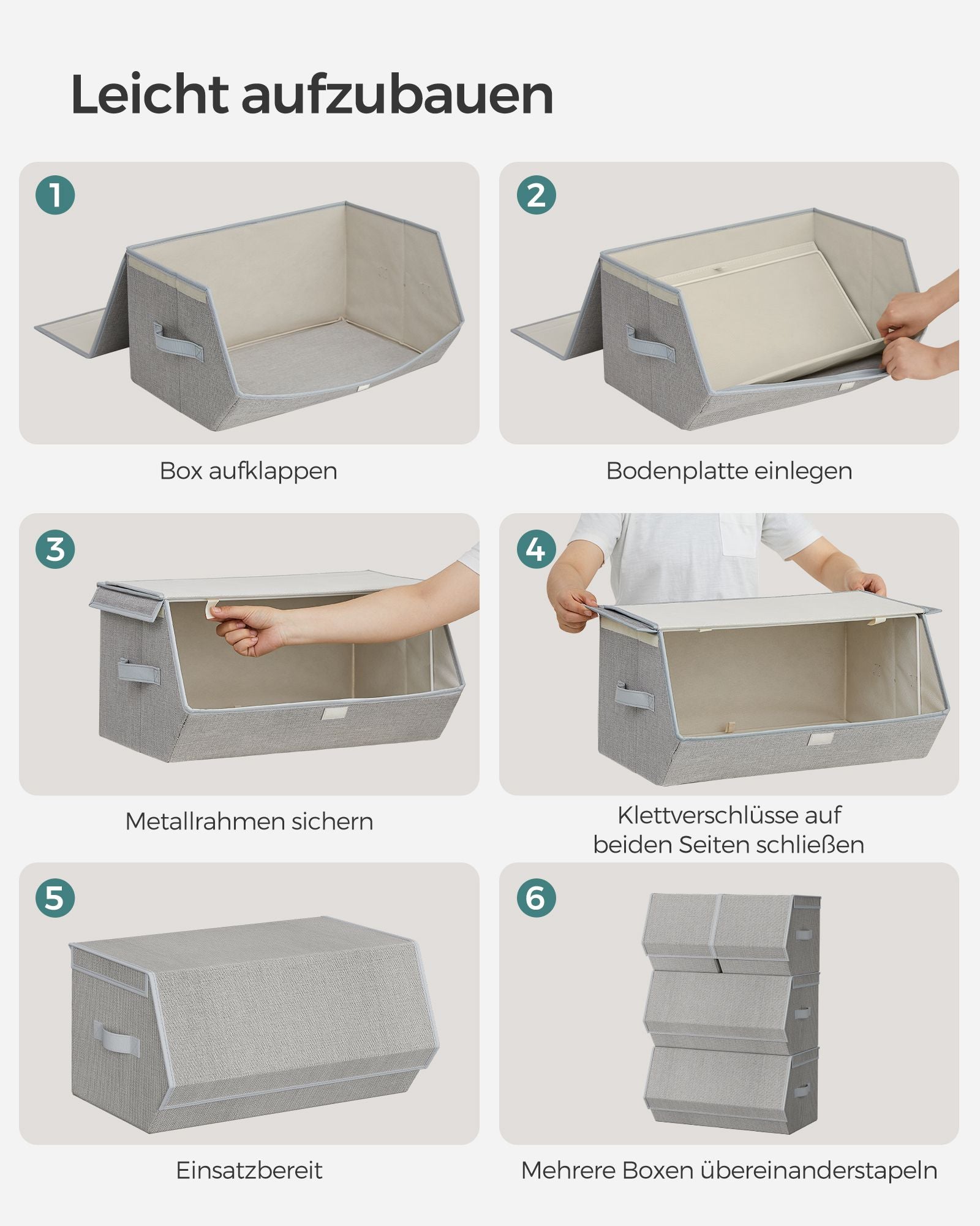 Aufbewahrungsbox mit Deckel Bücher taubengrau