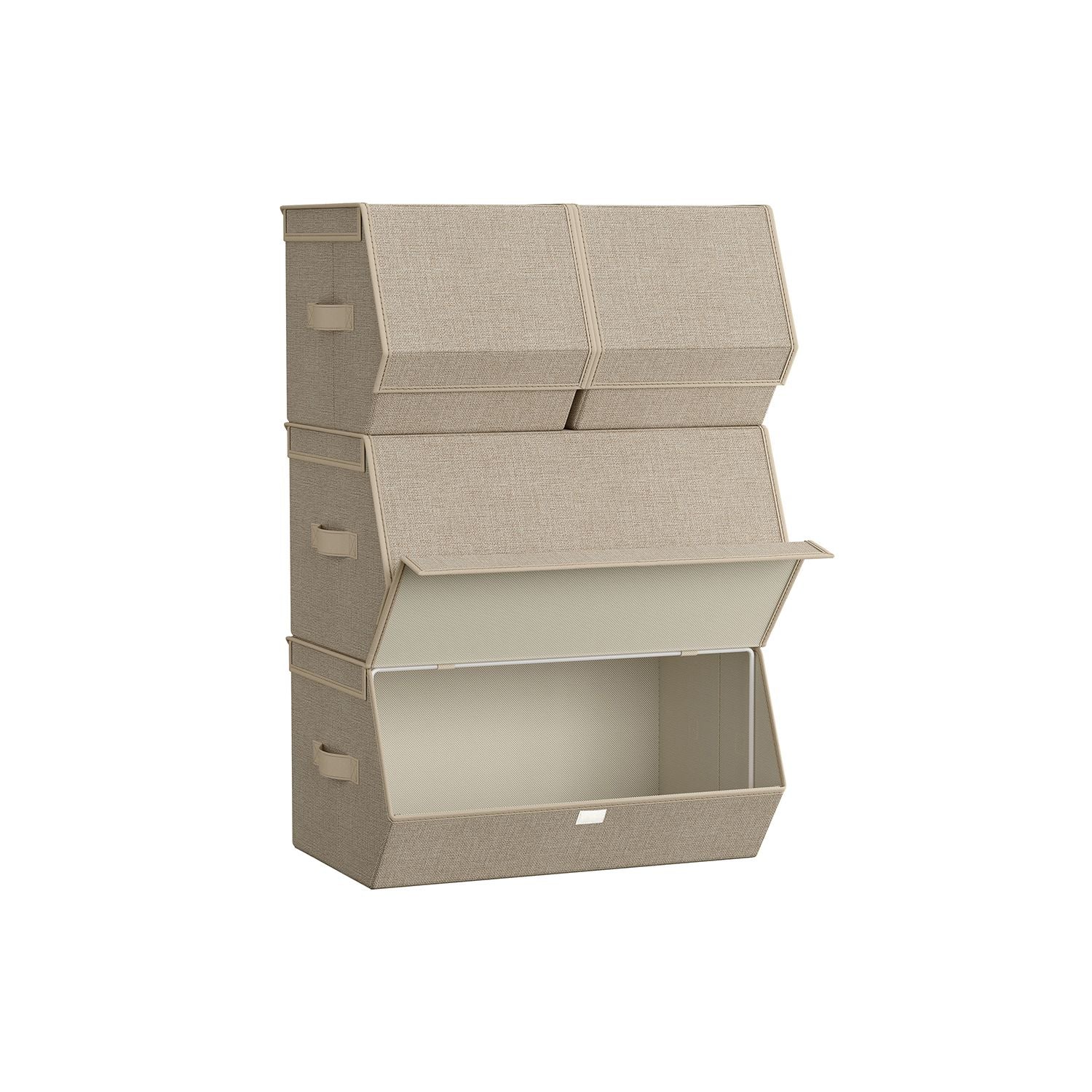 Aufbewahrungsbox mit Deckel und Magnetverschluss sandbeige