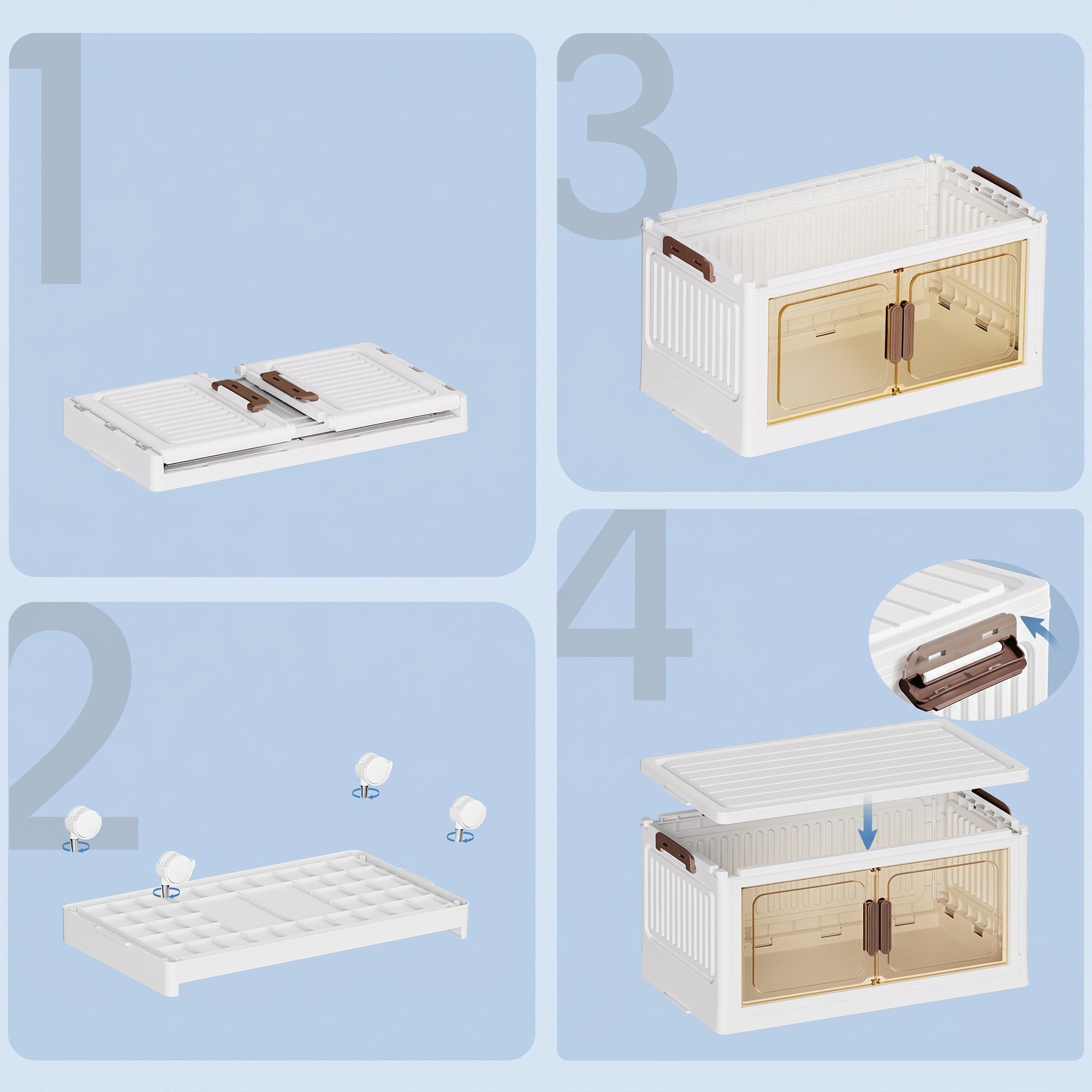 Organizer auf Rollen, 4 Ebenen, Boxen mit Deckel