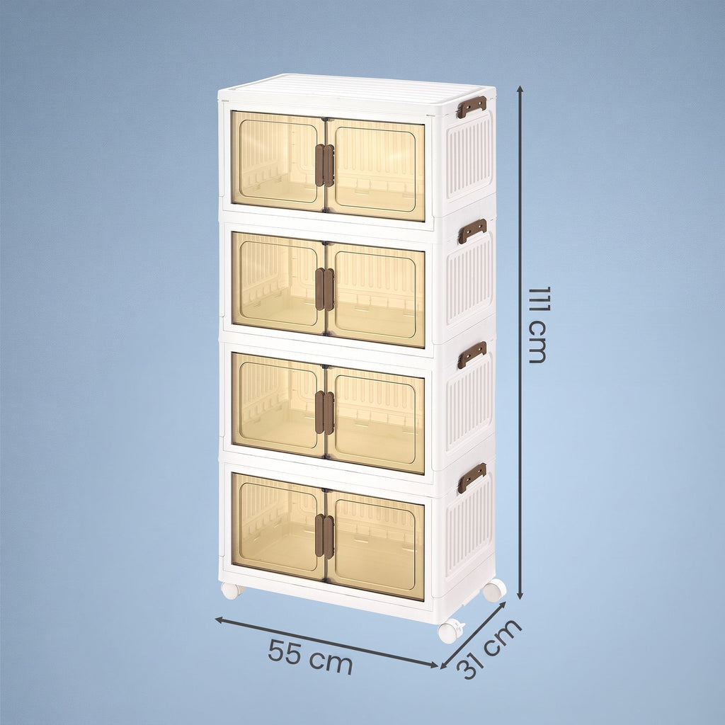 Organizer auf Rollen, 4 Ebenen, Boxen mit Deckel