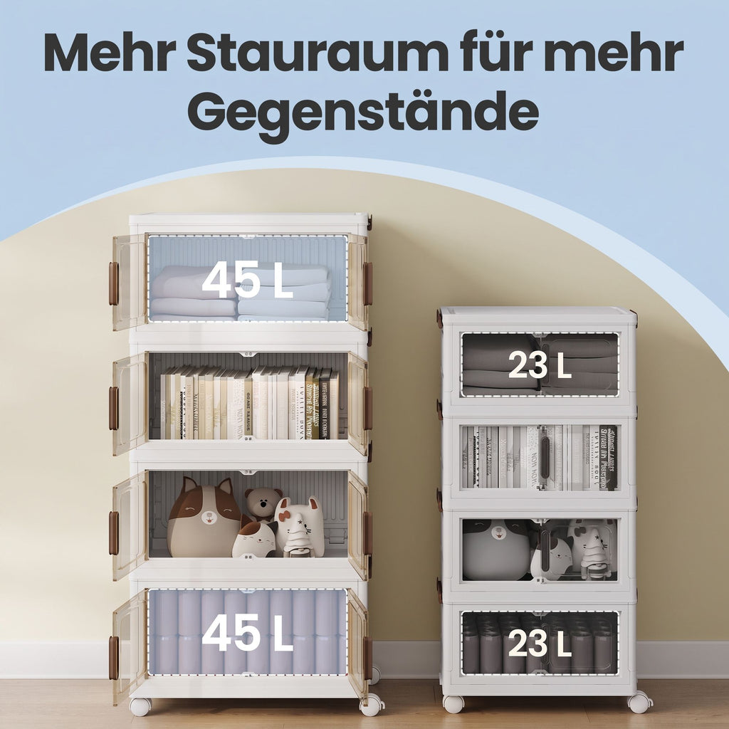 Organizer auf Rollen, 4 Ebenen, Boxen mit Deckel