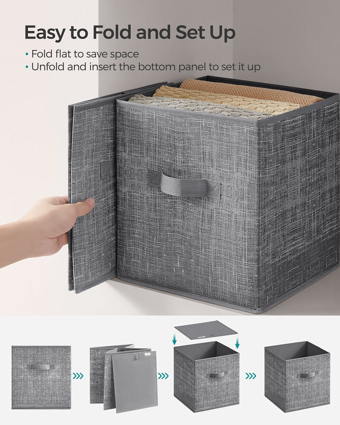 Aufbewahrungsbox 8er Set aus Vliesstoff