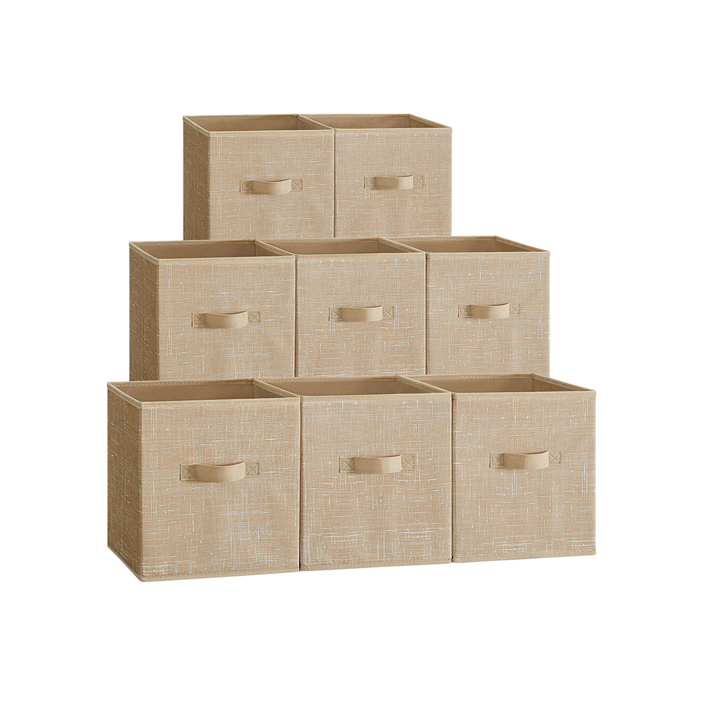 Aufbewahrungsboxen Set mit 8 28 cm großen Vliesstoffbehältern sandbeige