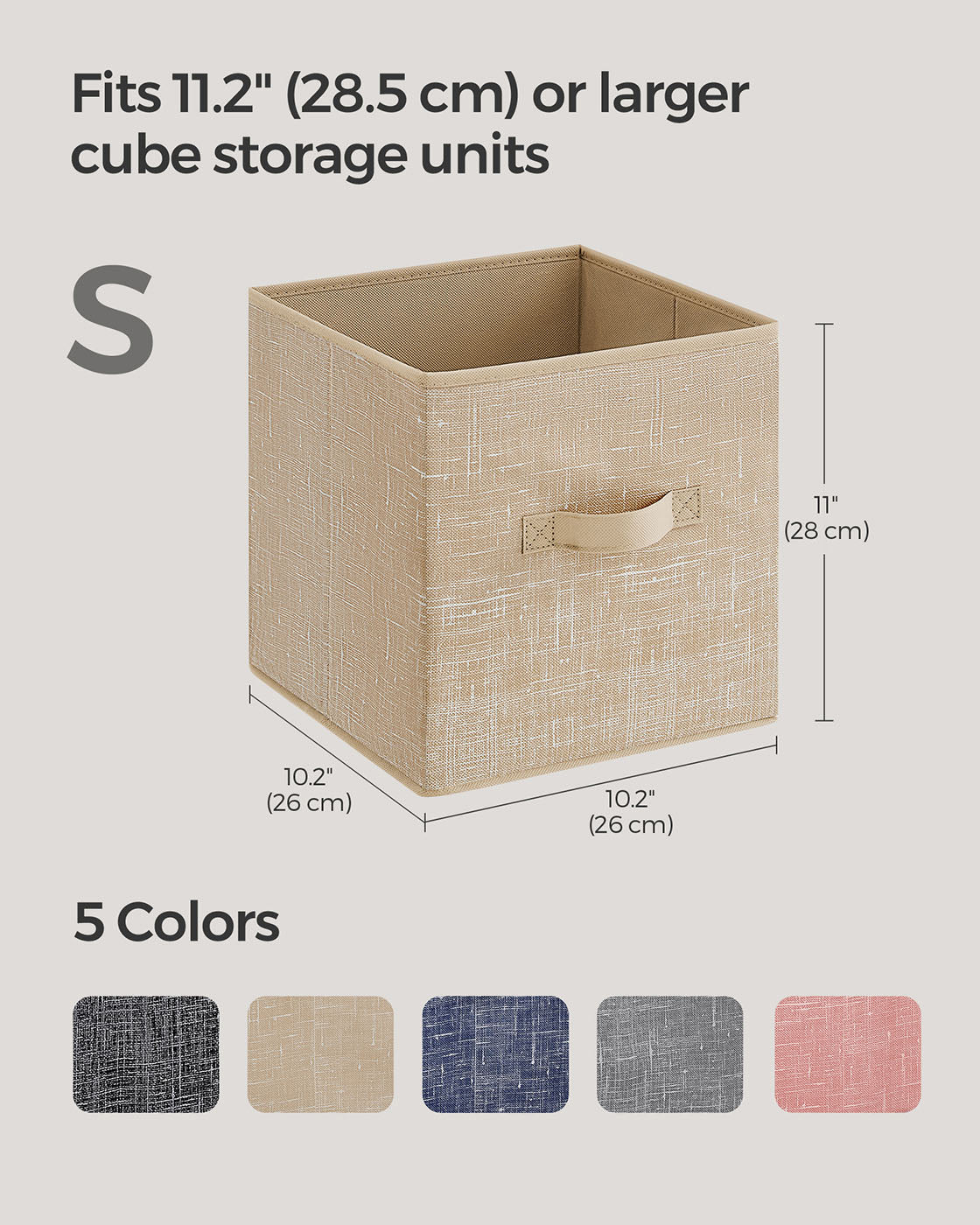 Aufbewahrungsboxen Set mit 8 28 cm großen Vliesstoffbehältern sandbeige