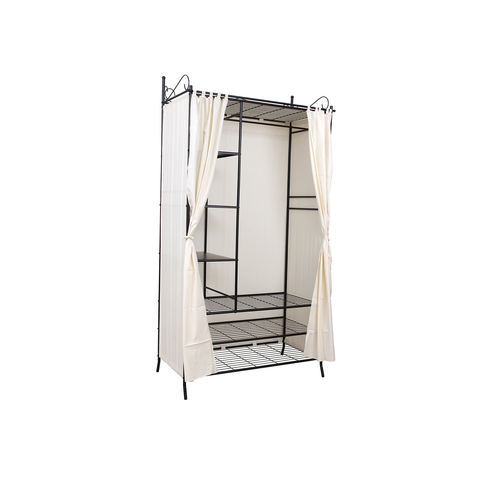 Garderobenschrank mit Vorhang
