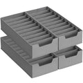 SONGMICS Unterwäsche-Organizer 4er Set, Schubladen-Organizer für IKEA PAX Kleiderschrank, mit Trennwänden, Kleiderschrank-Organizer faltbar, 50 x 22 x 10 cm für Socken, taubengrau