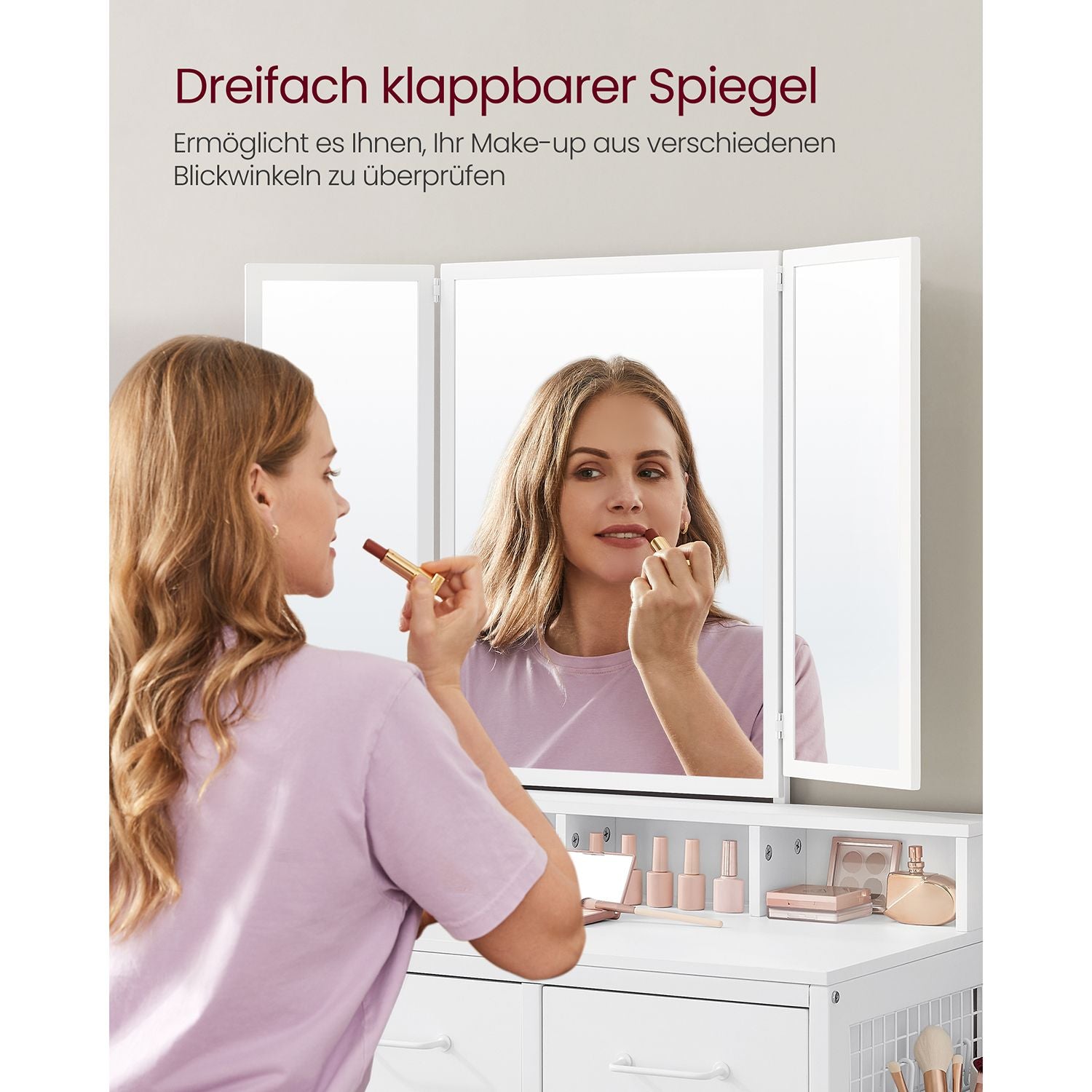 Schminktisch mit Spiegel und Hocker