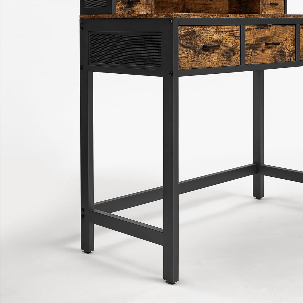 Kosmetiktisch mit ovalem Spiegel und Hocker