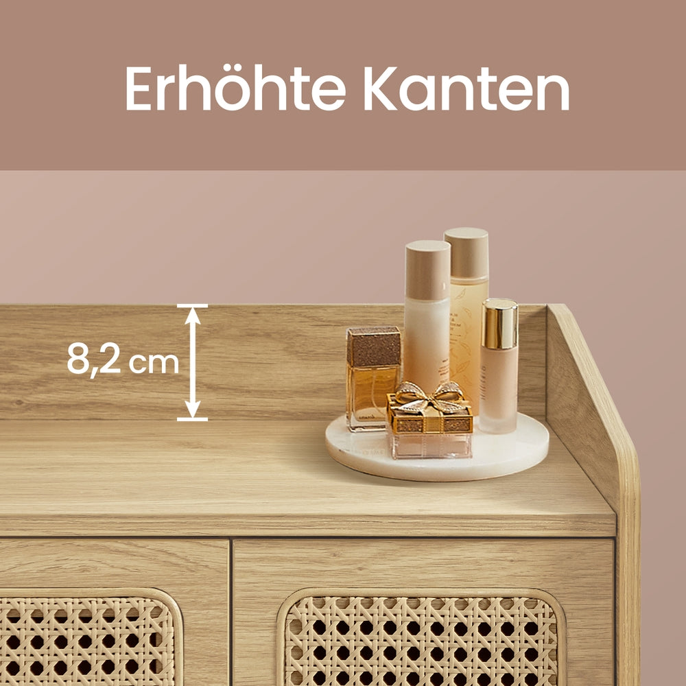 Schminktisch mit Spiegel, Beleuchtung, Kosmetiktisch 3 Schubladen