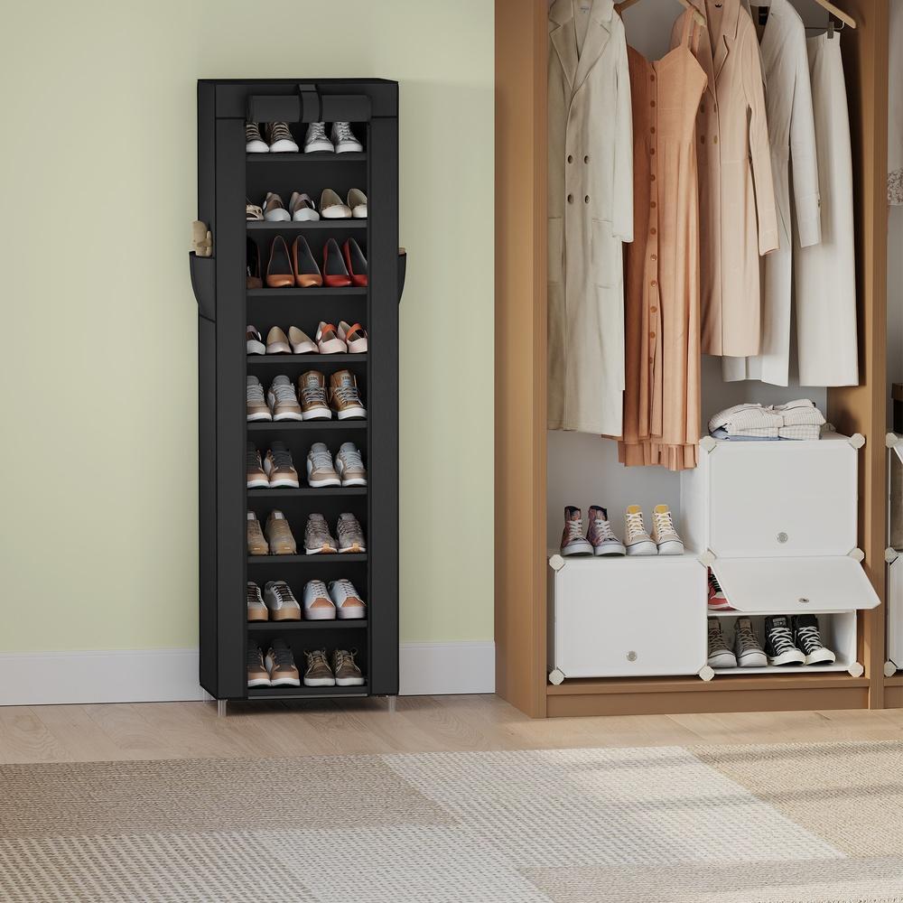 Schuhregal mit 10 Ebenen, 28 x 48 x 160 cm, Schuhschrank