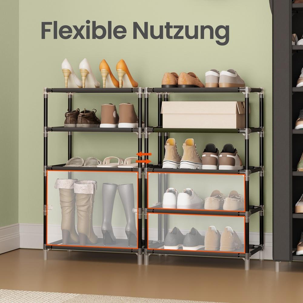 Schuhregal mit 10 Ebenen, 28 x 48 x 160 cm, Schuhschrank