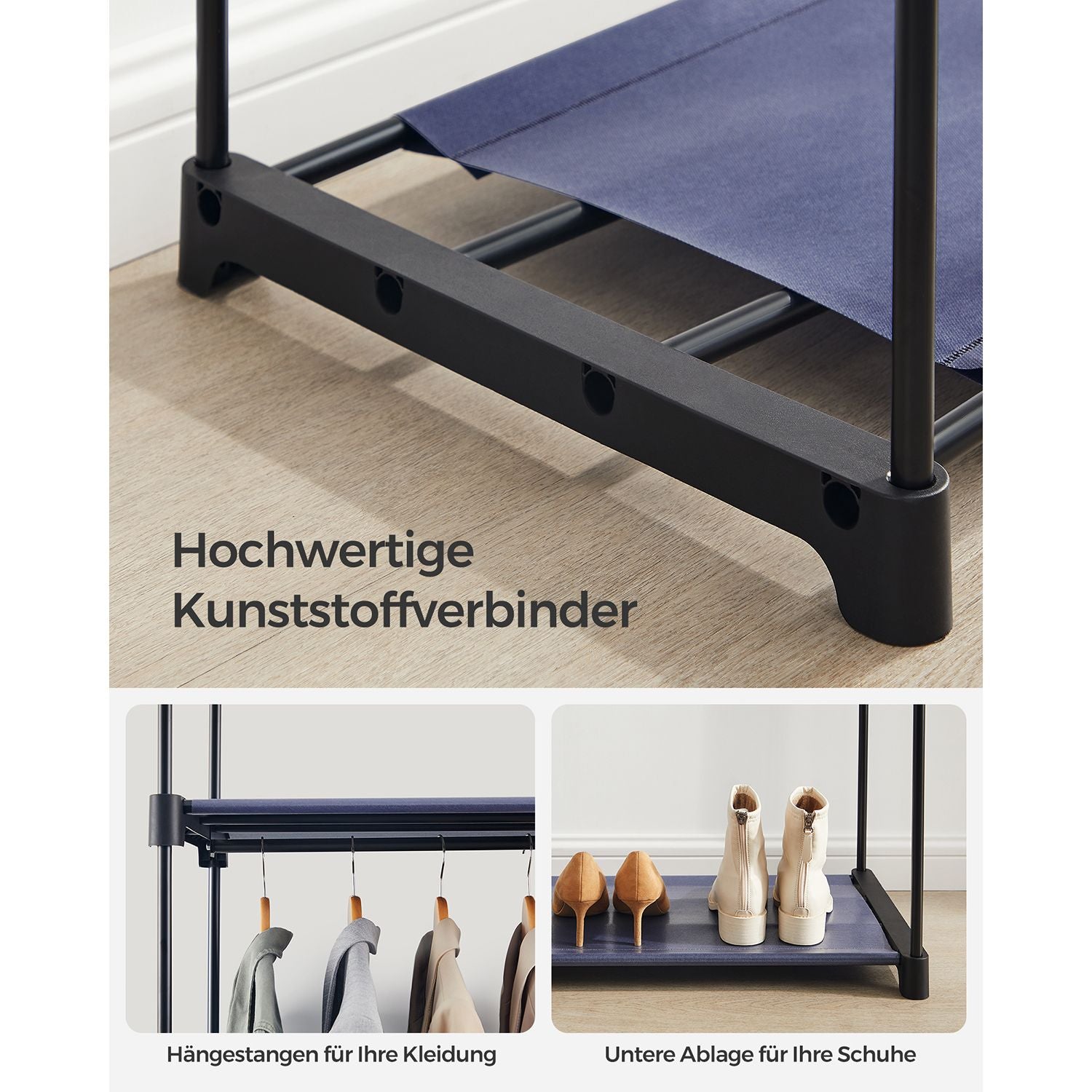Garderobe mit 2 Kleiderstangen