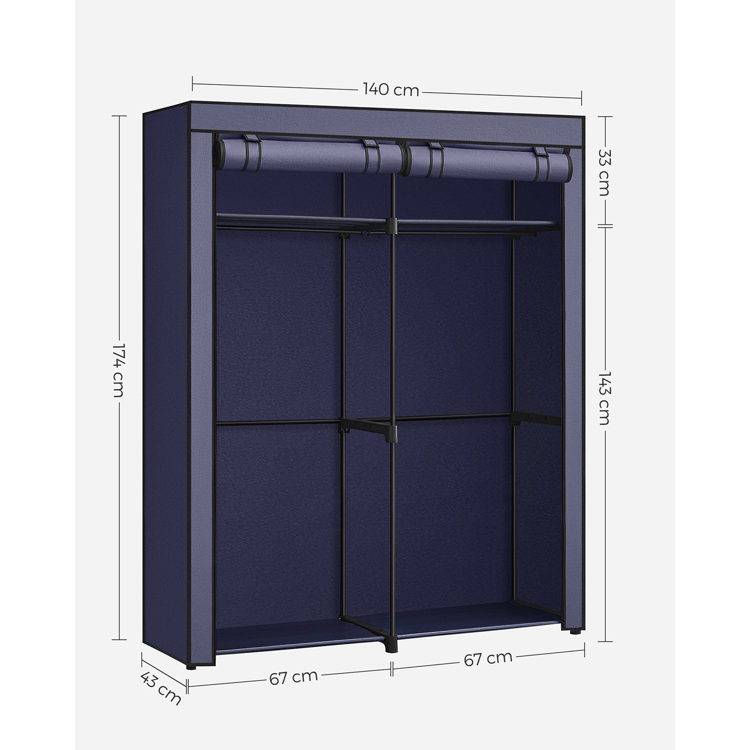 Garderobe mit 2 Kleiderstangen