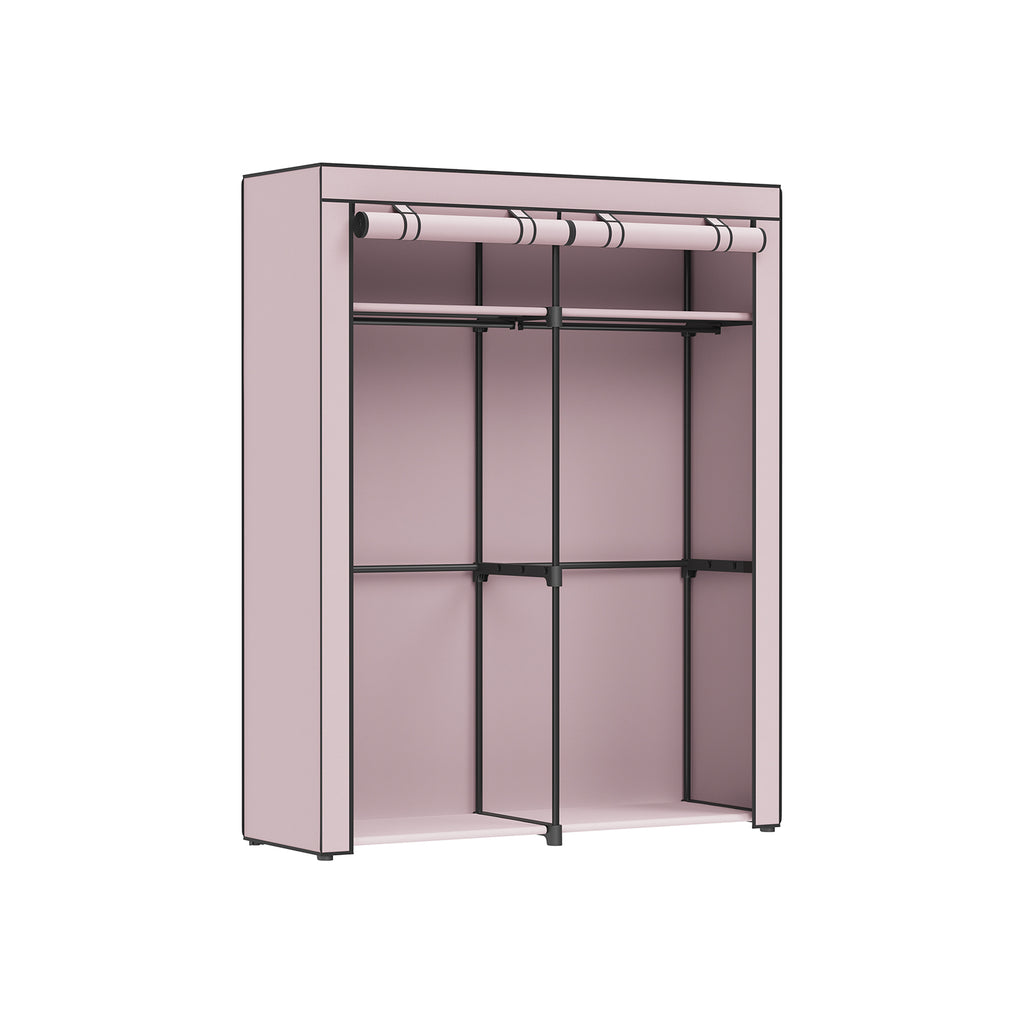 Kleiderschrank mit 2 Kleiderstangen faltbar lavendellila