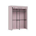 Kleiderschrank mit 2 Kleiderstangen faltbar lavendellila
