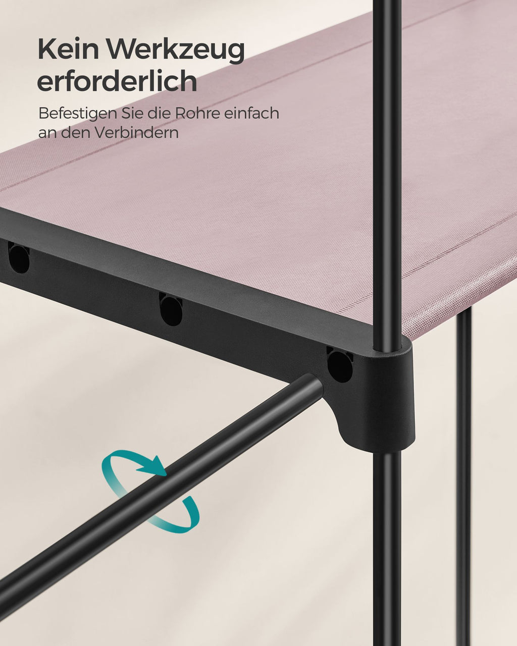 Kleiderschrank mit 2 Kleiderstangen faltbar lavendellila