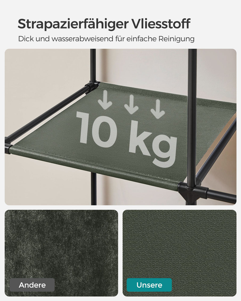 Kleiderschrank Stoffschrank faltbare Garderobe mit Kleiderstangen