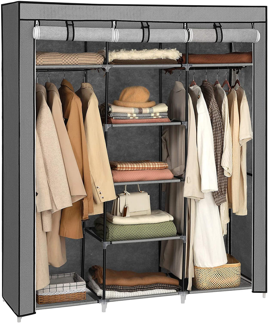 Großer Stoffschrank mit 2 Kleiderstangen