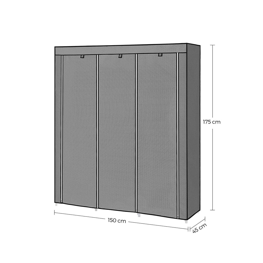 Großer Stoffschrank mit 2 Kleiderstangen
