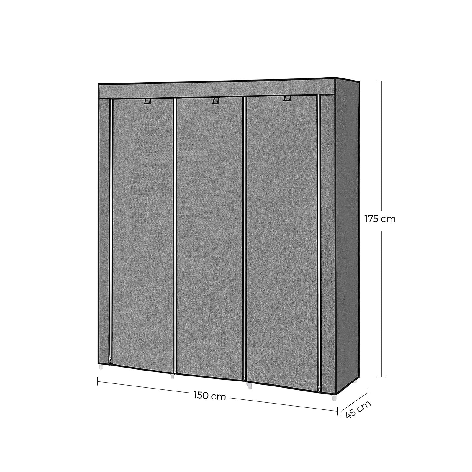 Großer Stoffschrank mit 2 Kleiderstangen