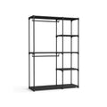 Kleiderschrank offen mit Kleiderstangen 43 x 124 x 182 cm schwarz