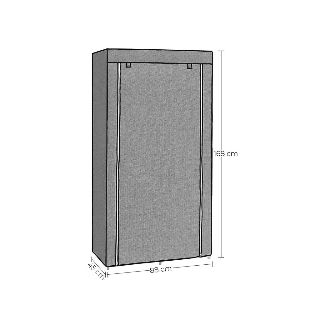 Stoffschrank Metallrohre Grau