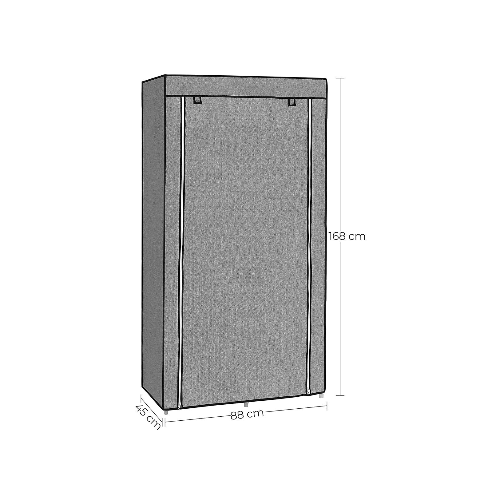 Stoffschrank Metallrohre Grau