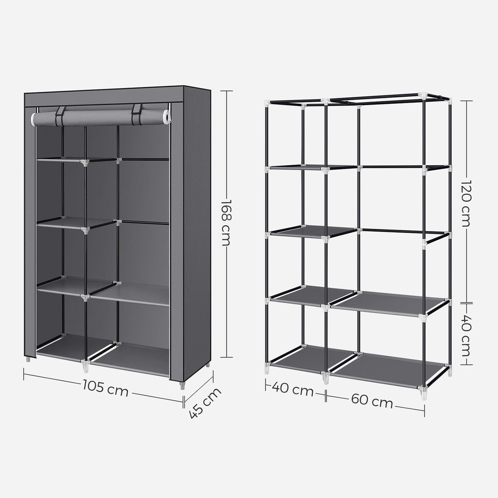 Stoffschrank mit Kleiderstange