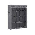 Stoffschrank mit 3 Kleiderstangen und 4 Seitentaschen