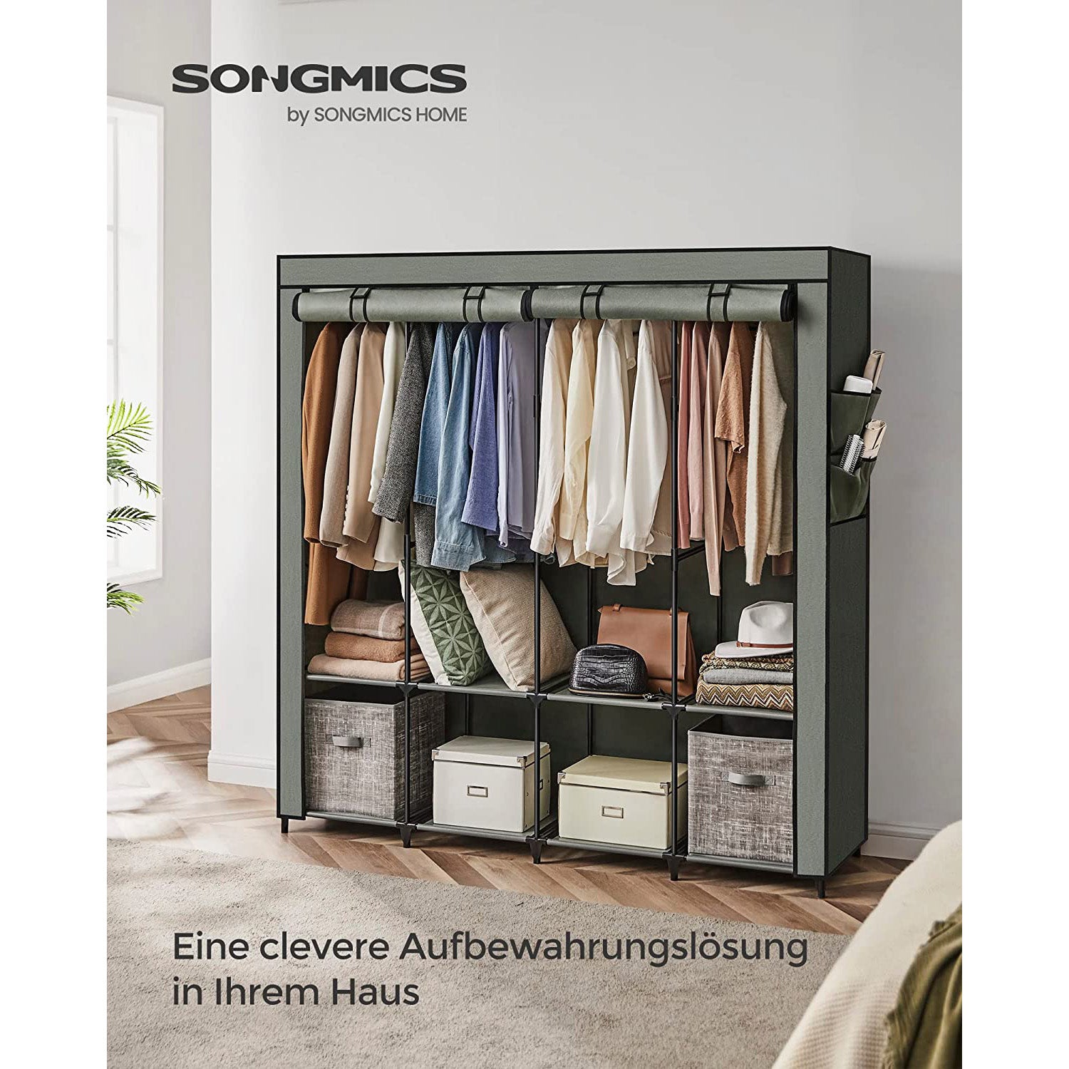 Stoffschrank 45 x 170 x 167 cm salbeigrün