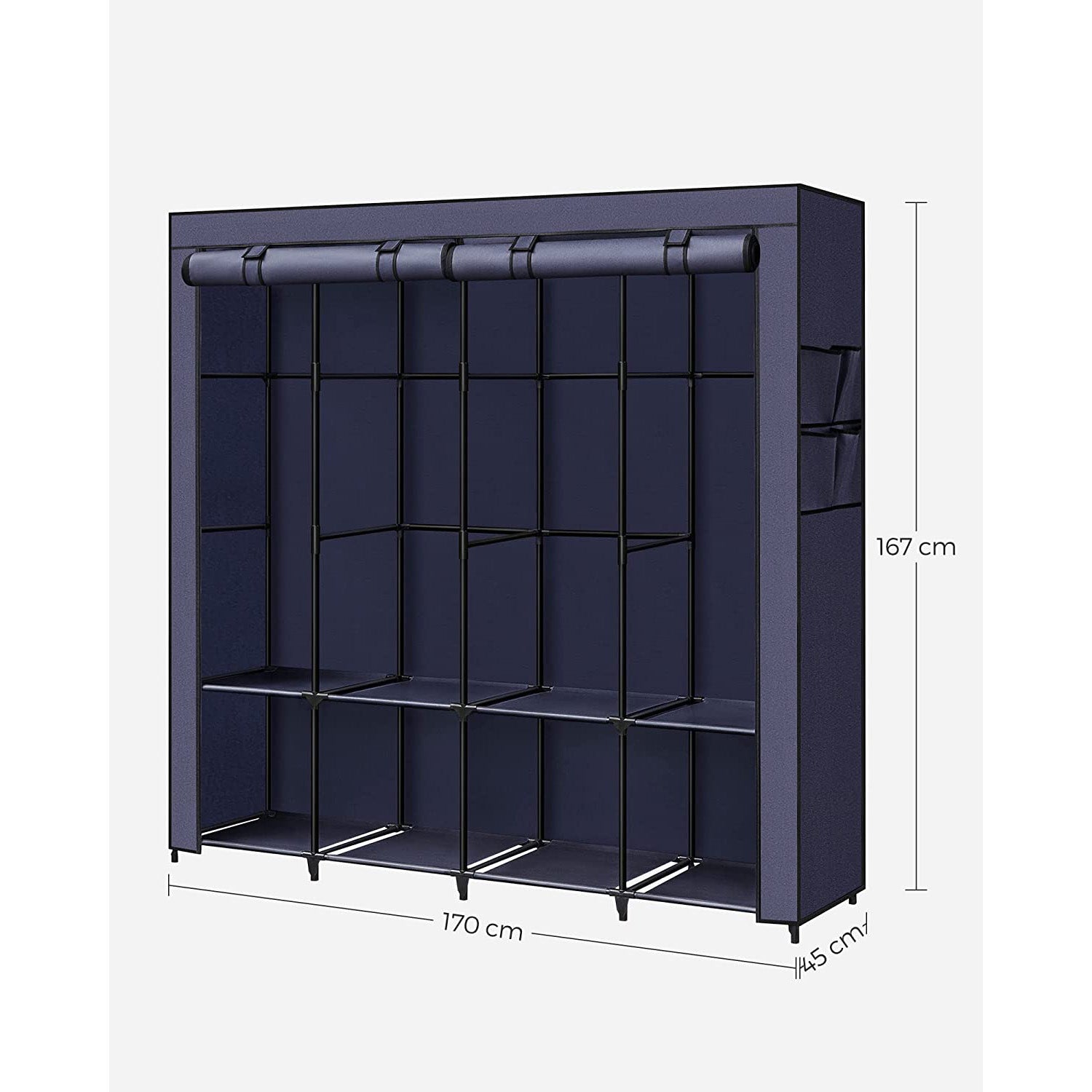 Stoffschrank 45 x 170 x 167 cm dunkelblau