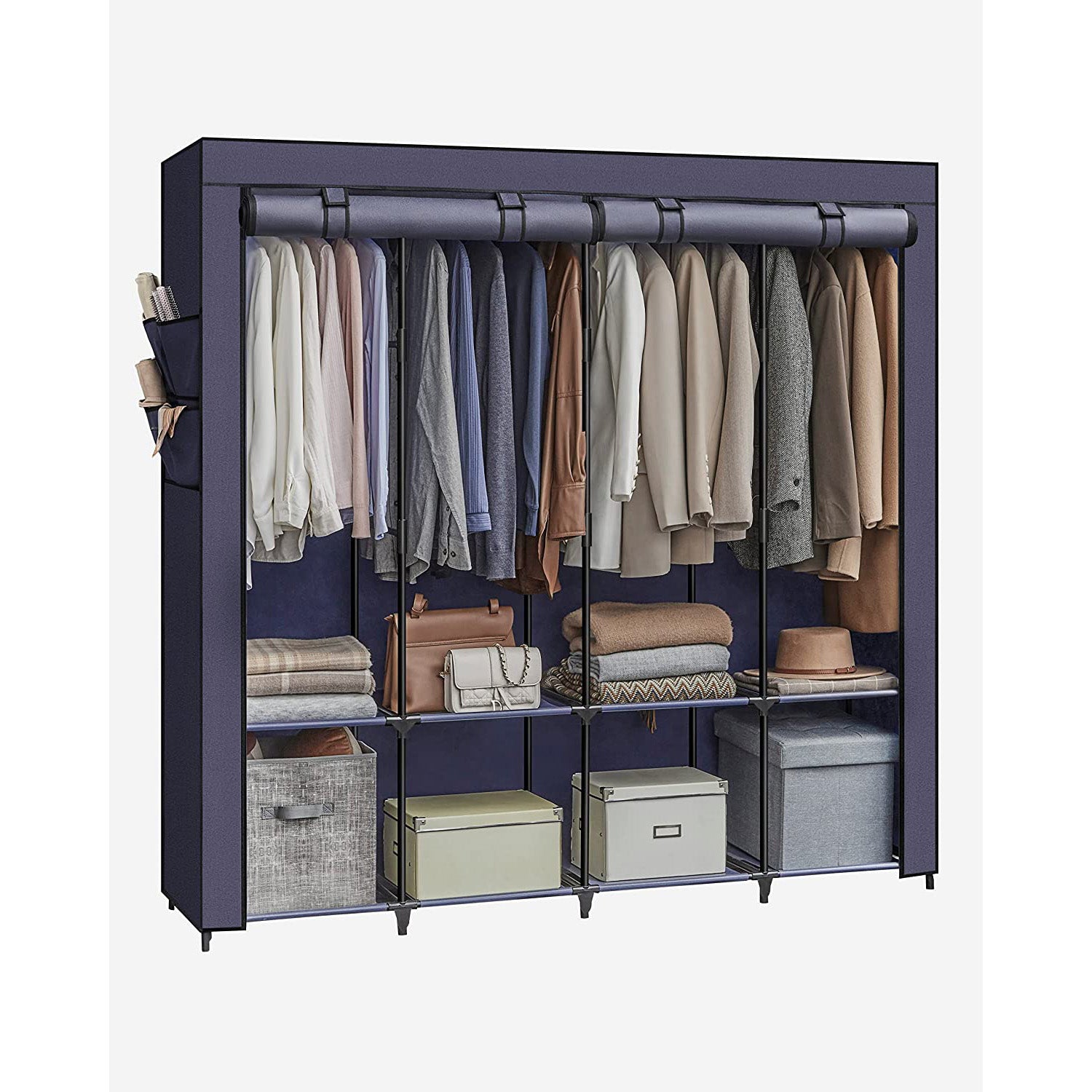 Stoffschrank 45 x 170 x 167 cm dunkelblau