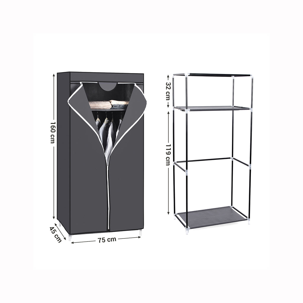 Faltschrank mit Kleiderstange