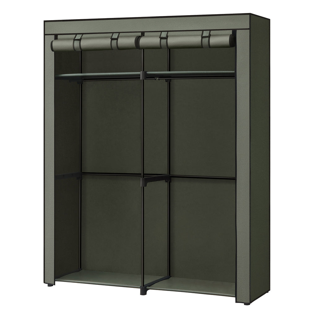 Kleiderschrank, Garderobe mit 2 Kleiderstangen, Kleidungsaufbewahrung